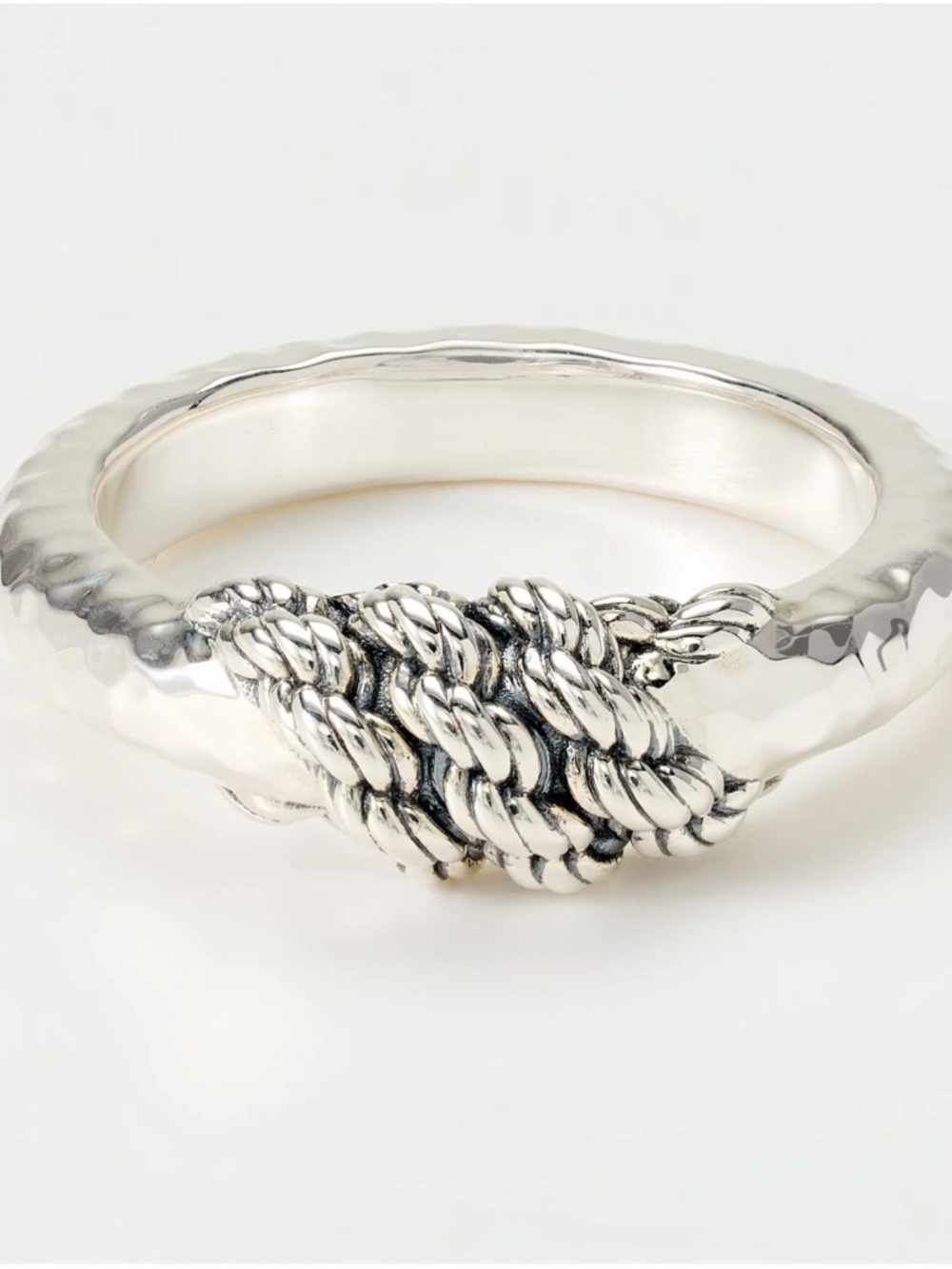 Jai Ireland Sterling Silver Cara Rope station ring, Brand new in box Size 8